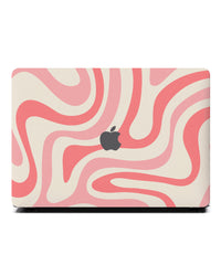 Macbook 保護套 - 粉色復古波浪紋