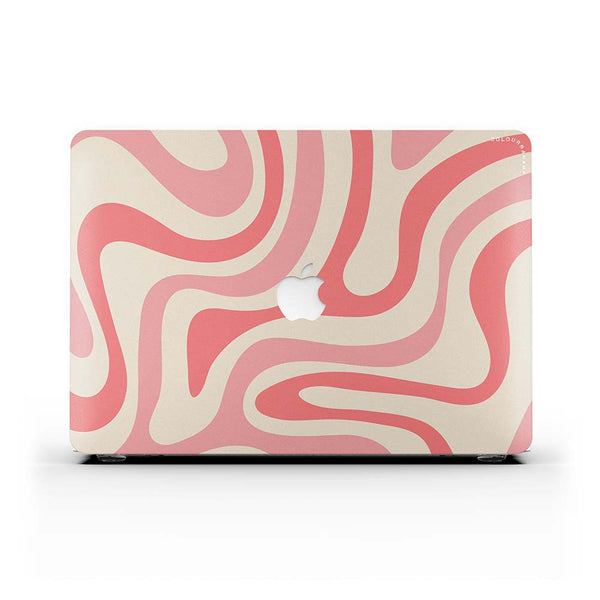 Macbook 保護套 - 粉色復古波浪紋