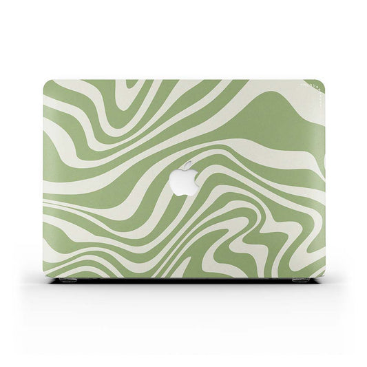 Macbook Case - Liquid Swirl Sage Cream