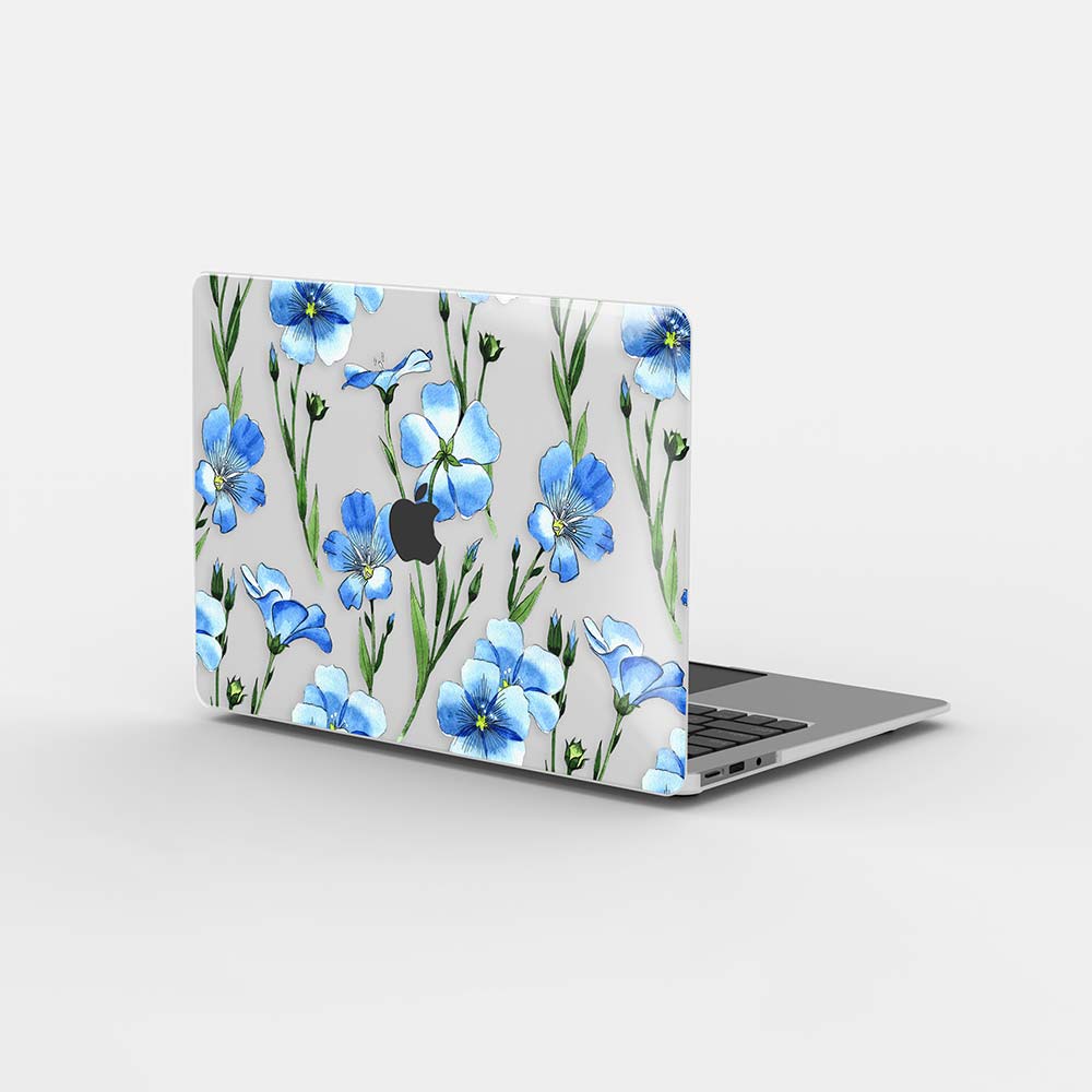 Macbook ケース-青い花