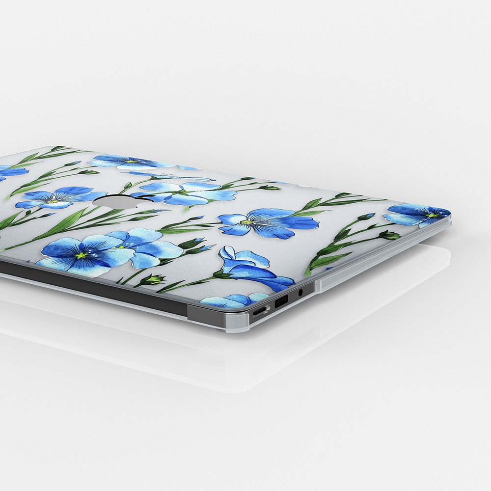 Macbook Case-Blue Flowers