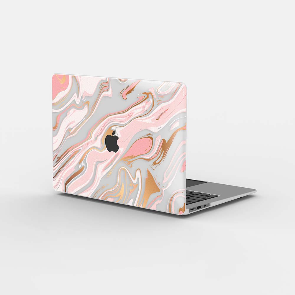 Macbook ケース - ライト ピンク リキッド マーブル