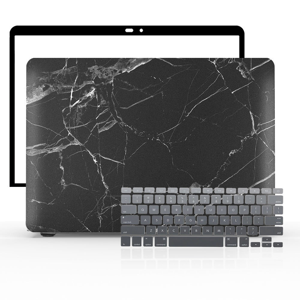 Macbook Case Set - 360  Full Black Marble - colourbanana