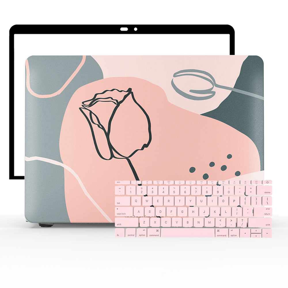 MacBook Case Set - 360 Single Flower - colourbanana