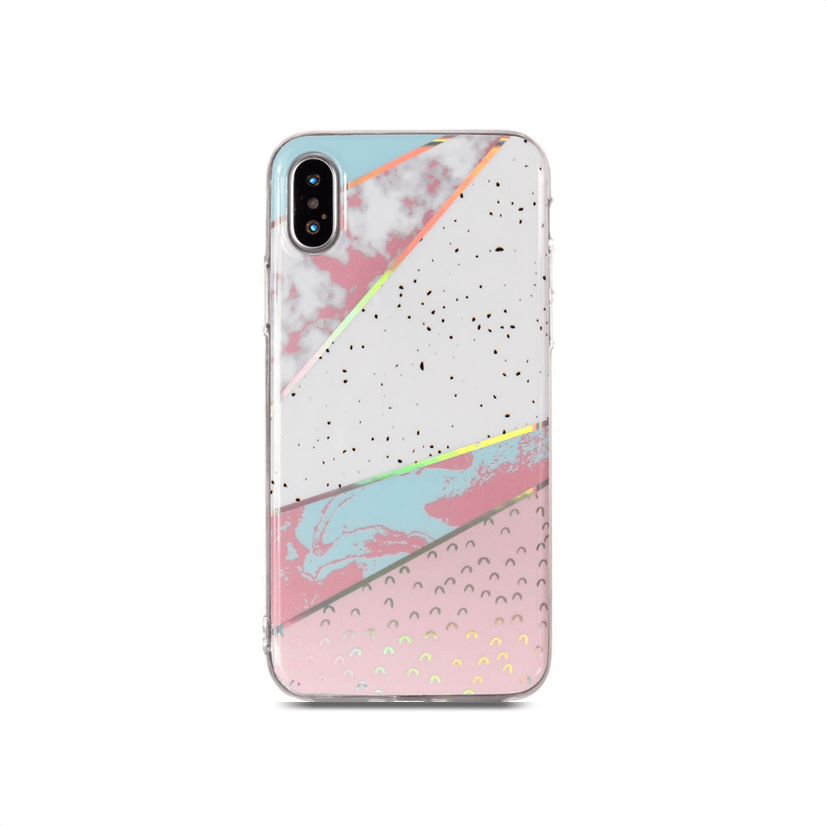 iPhone Case - Peony Blush Geometric Marble - colourbanana