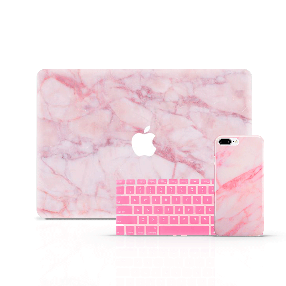 MacBook Skin Set - Streak Pink Marble - colourbanana