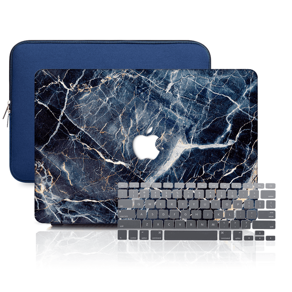 Macbook Case Set - Protective Subtle Blue Marble