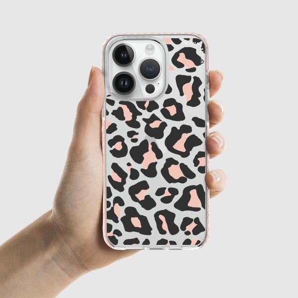 iPhone Case - Blush Rose Black Leopard