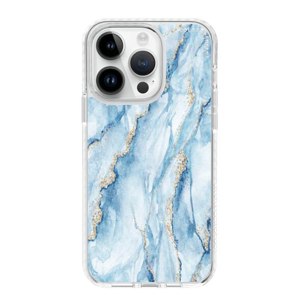 iPhone 手機殼 - 淡藍色大理石紋