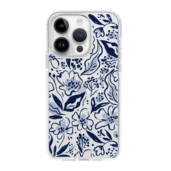 iPhone 手機殼 - 藍色花卉瓷器