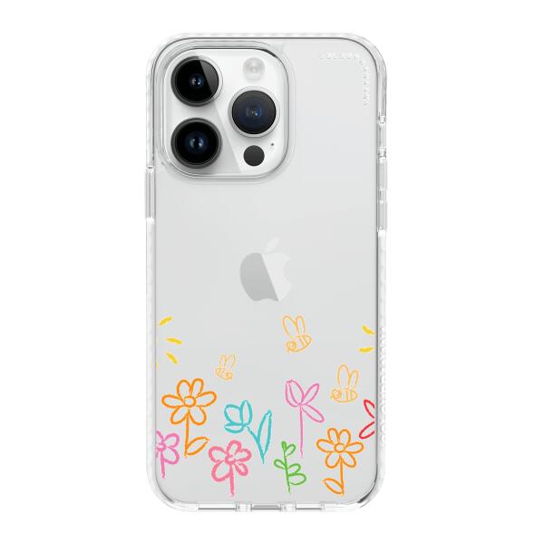 iPhone 手機殼 - 塗鴉花朵