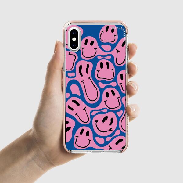 iPhone Case - Pink Melted Smiley Face