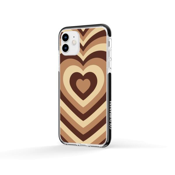 iPhone 手機殼 - 棕拿鐵心形
