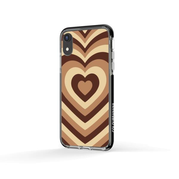 iPhone 手機殼 - 棕拿鐵心形