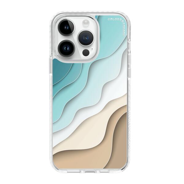 iPhoneケース - 抽象的な青い海とビーチ