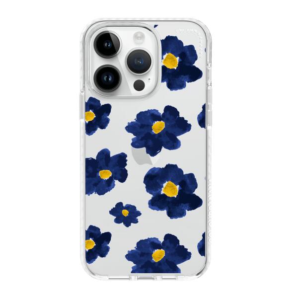 iPhone 手機殼 - 深藍花朵