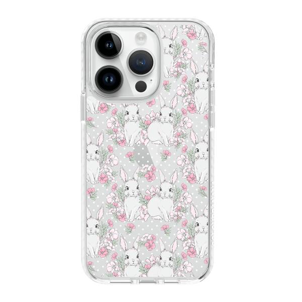 iPhone 手機殼 - 萌兔花