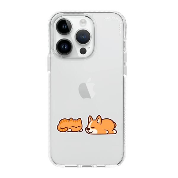 iPhone 手機殼 - 柯基幼犬和小貓