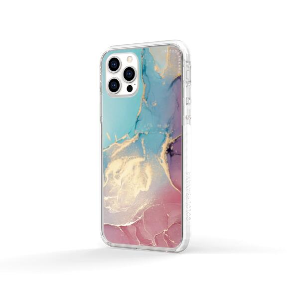 iPhone Case - Gold Rose Pink and Light Blue