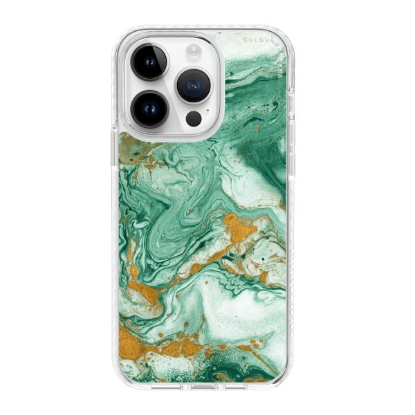 iPhone 手機殼 - 綠色大理石紋