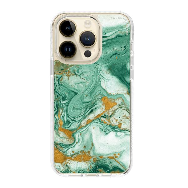 iPhone 手機殼 - 綠色大理石紋