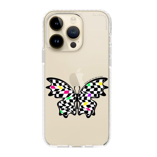 iPhone 手機殼 - 格紋蝴蝶