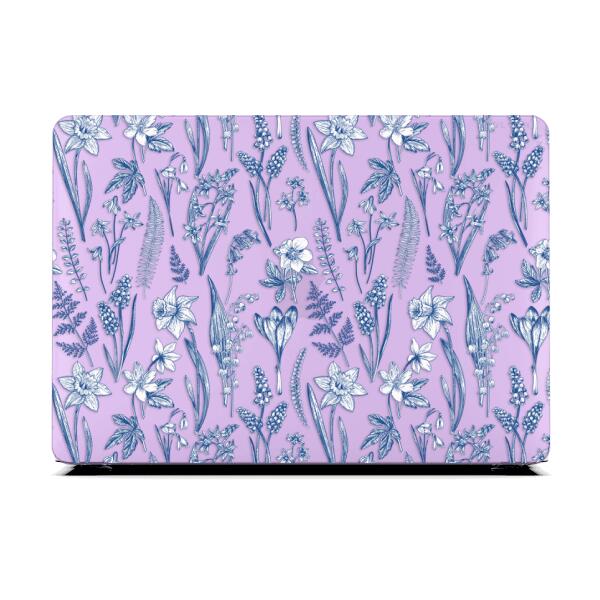 Macbook Case-Floral Silhouettes-colourbanana