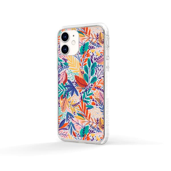 iPhone 手機殼 - 亮色熱帶樹葉