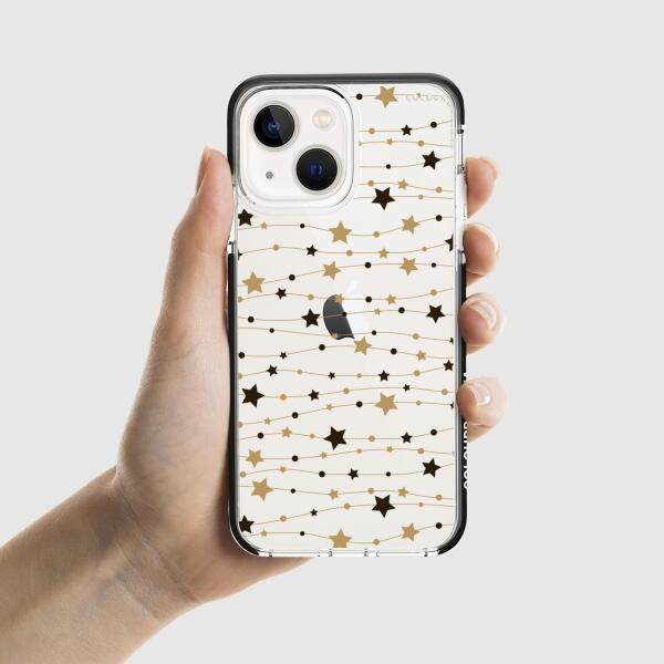 iPhone Case - Christmas Stars Gold Pattern Space