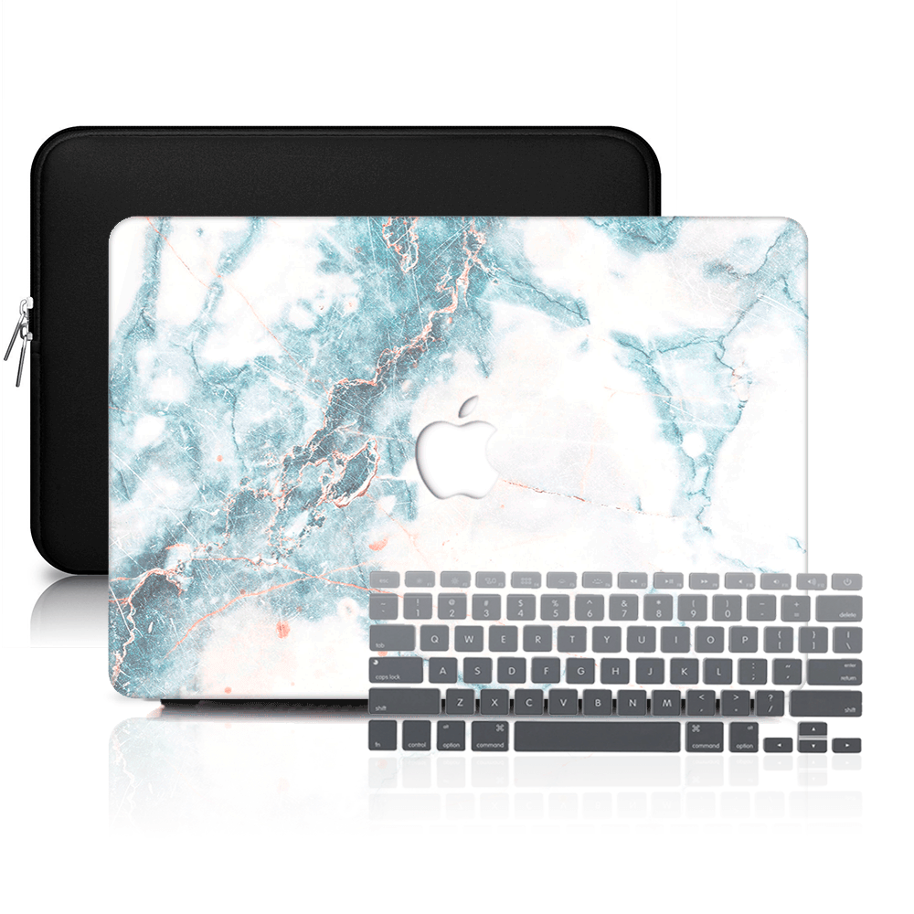 Macbook Case Set - Protective Retro White Marble