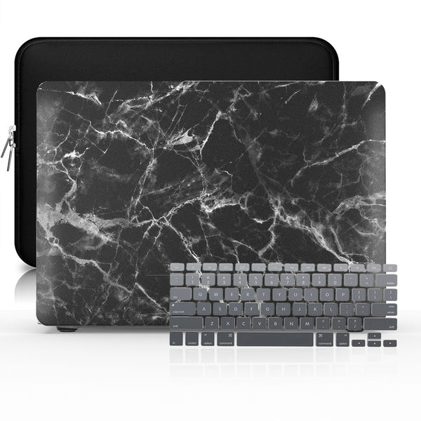 Macbook Case Set - Protective Black Smoke Marble - colourbanana