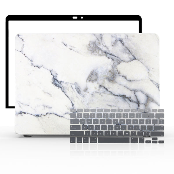 MacBook Case Set - 360 White Mineral Marble - colourbanana