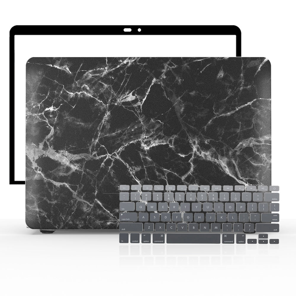 MacBook Case Set - 360 Black Smoke Marble - colourbanana