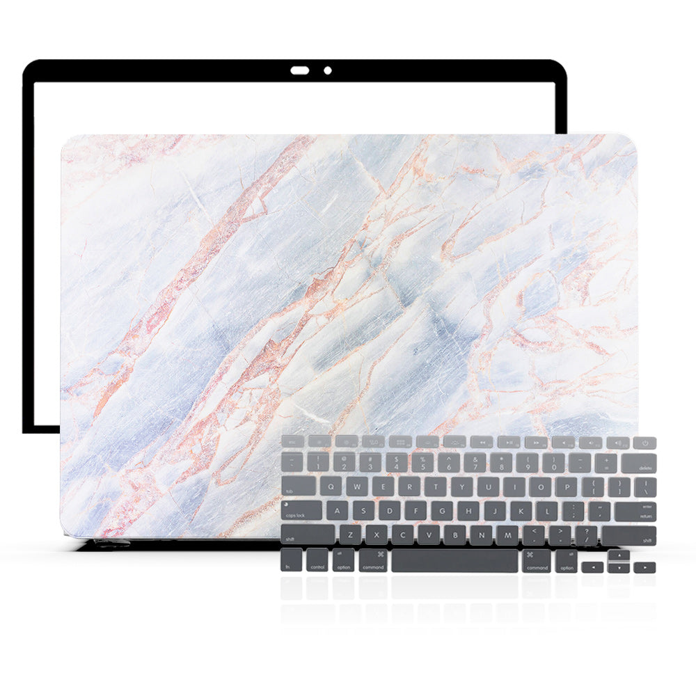 Macbook Case Set - 360 Lacteous Marble - colourbanana