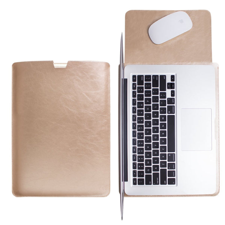 Macbook Leather Sleeve Cover - Gold - Colourbanana