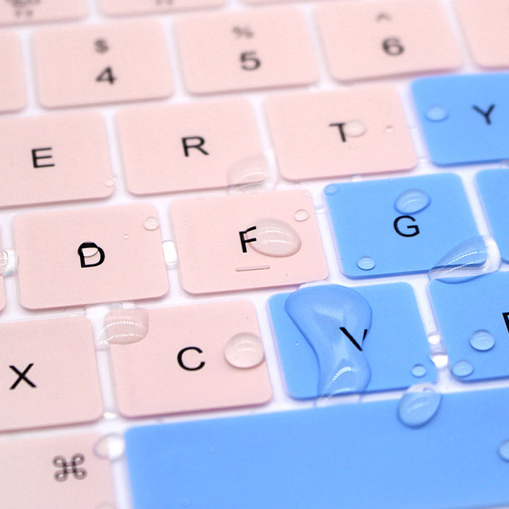 Macbook Keyboard Cover - Cream Pink and Blue - colourbanana