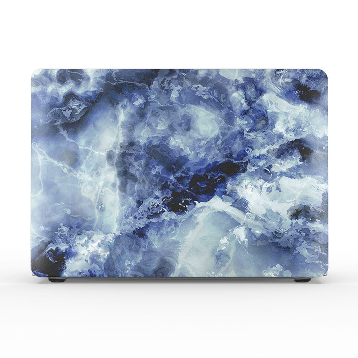 Macbook Case-Deep Blue Clouded Marble-colourbanana