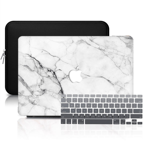 Macbook ケース セット - 保護用ホワイト マーブル