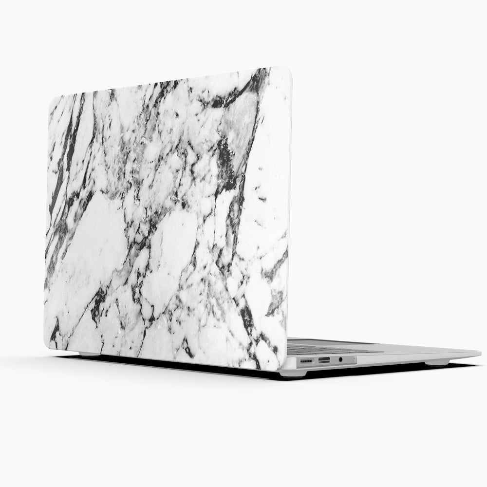 Macbook Case-Elegant Black and White Marble-colourbanana