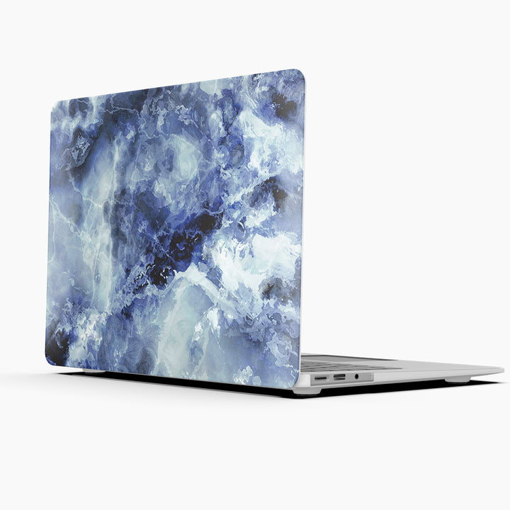 Macbook Case-Deep Blue Clouded Marble-colourbanana