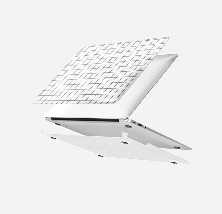 Macbook Case-White Grid-colourbanana