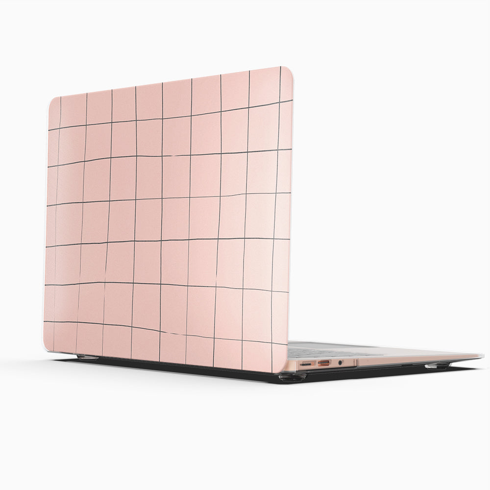 Macbook Case-Pink Grid-colourbanana
