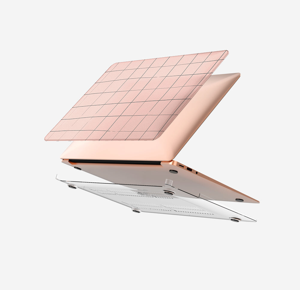 Macbook Case-Pink Grid-colourbanana