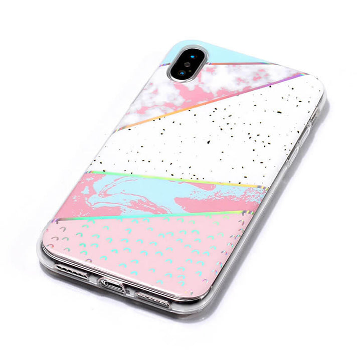 iPhone Case - Peony Blush Geometric Marble - colourbanana