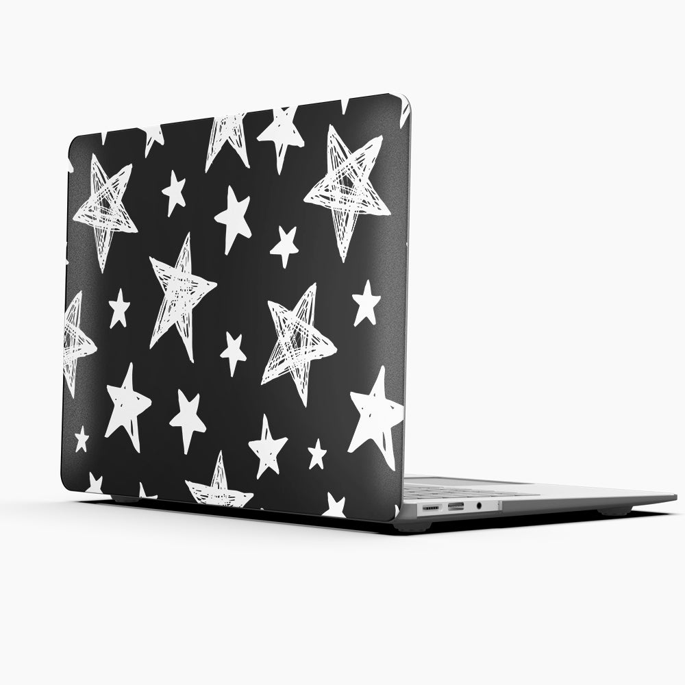 Macbook Case-White Stars-colourbanana