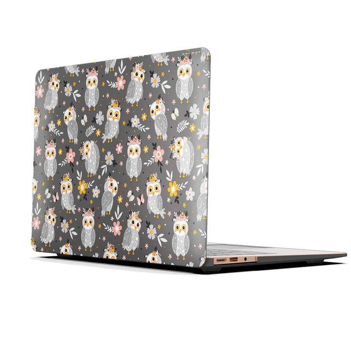 Macbook Case-Gray Owls