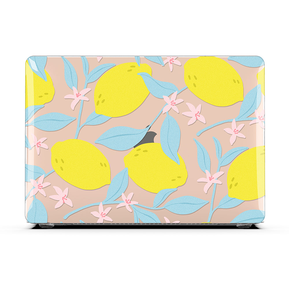 Macbook Case-Lemons and Leaves-colourbanana