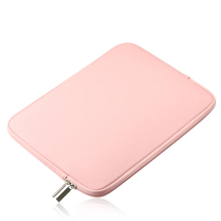 Laptop Sleeve - Pink Soft Leather Waterproof Zipper Bag - colourbanana