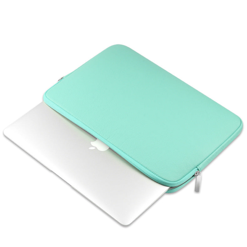 Laptop Sleeve - Mint Soft Leather Waterproof Zipper Bag - colourbanana