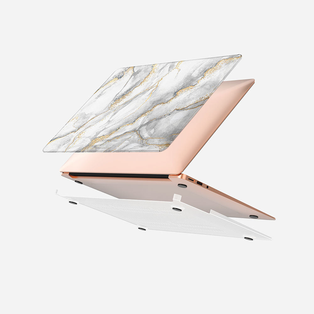 MacBook Case Set - Protective Contemporary Grey Marble - colourbanana